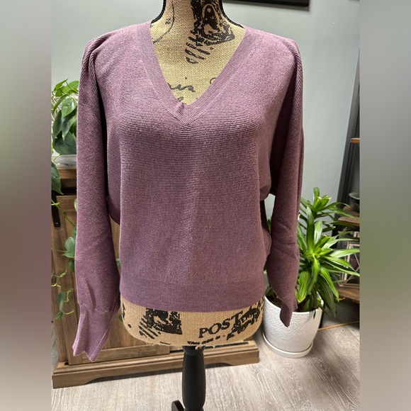Short Story Sweaters - Short story light purple v-neck sweater. Size petite S-M.